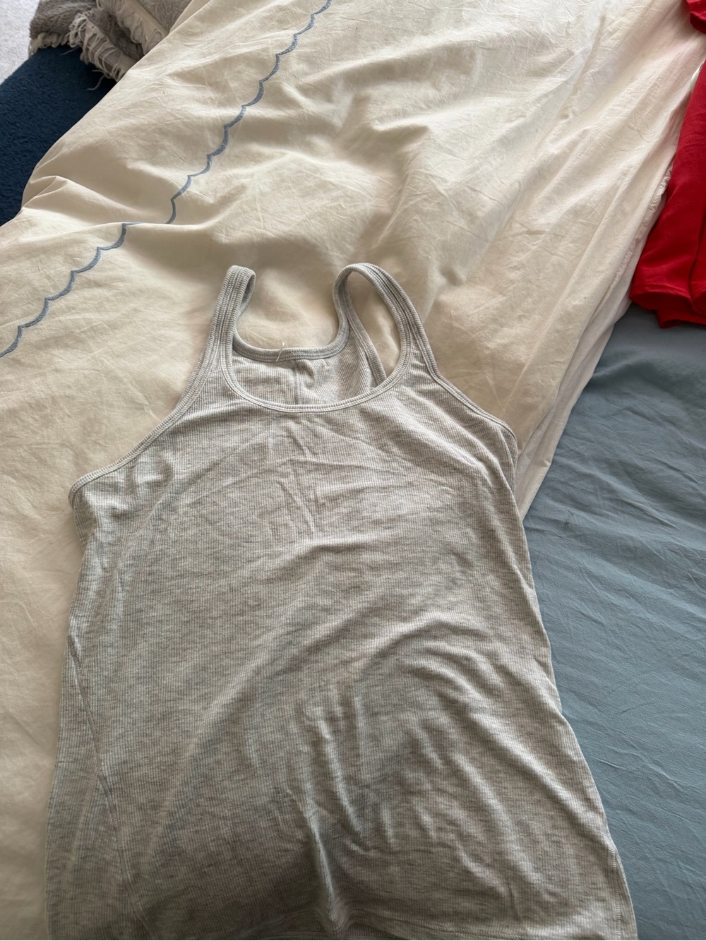 lululemon athletica Light Grey Ribbed Racerback Tank - Picture 2 of 4
